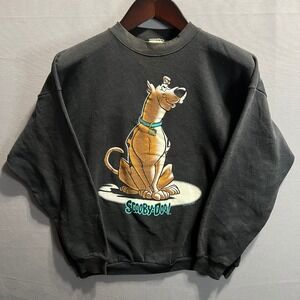 Vintage‎ 1997 Scooby Doo Tultex Sweatshirt Black XL Hanna Barbera USA Made